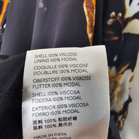 Anthropologie M Black Romantic Ruffled Peasant Blouse Boho Floral Career Office - Picture 6 of 7